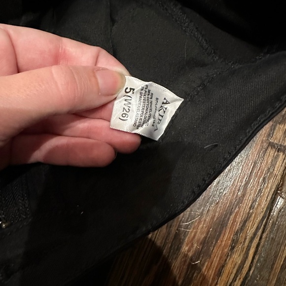 AKIRA Size 5 black Rhinestone fringe jeans - Picture 4 of 6